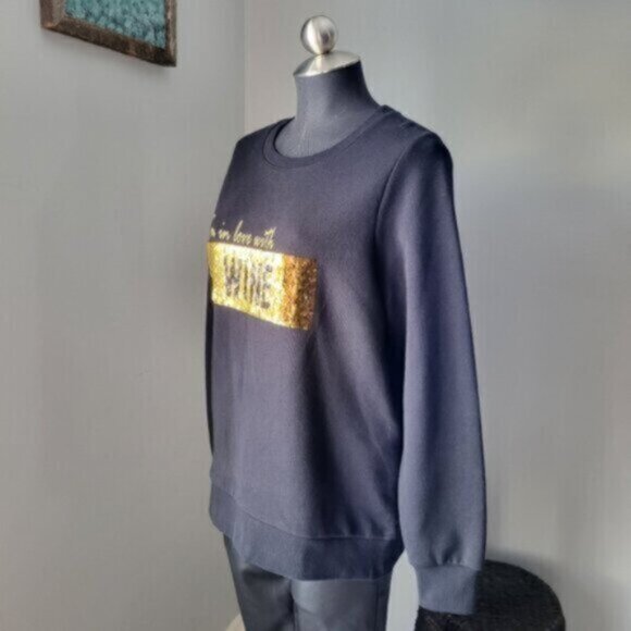 Alison Sheri Organic Cotton Sequined Sweatshirt Size Small - Picture 4 of 13